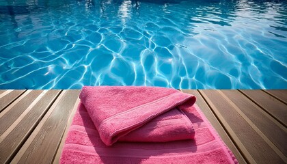 pink towel by the poolside summer vacation wallpaper