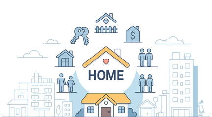 Minimalist Home Icon Collection Bundle for Real Estate and Property Services icon illustration design.