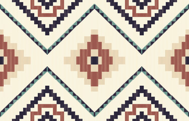 Geometric ethnic pattern seamless, Native American ethnic design, Southwestern decor design for background ,curtain, carpet, wallpaper, clothing, wrapping, Batik, vector illustration.