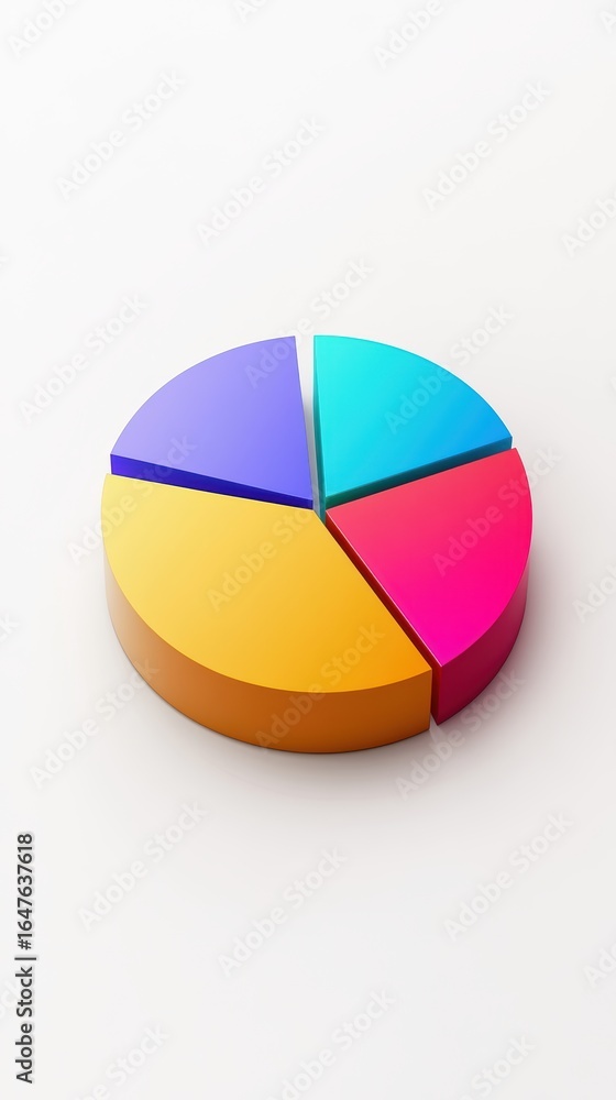 Aufkleber vibrant pie chart graphic with gradient colors, ideal for business presentations and data visualizat