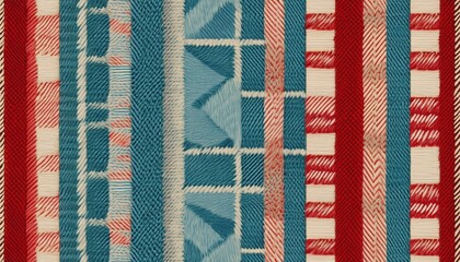 seamless pastel blue red tweed tapestry pattern