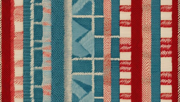 seamless pastel blue red tweed tapestry pattern - Powered by Adobe