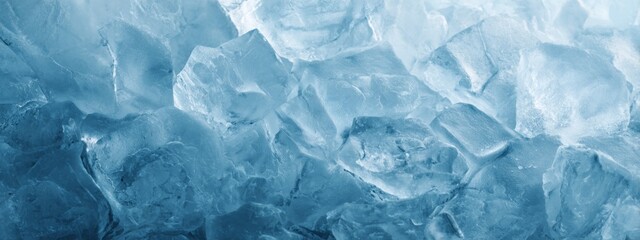 Obraz premium Soft Light Refraction Through Ice Texture Creating a Serene Background with Cool Tones and Unique Patterns