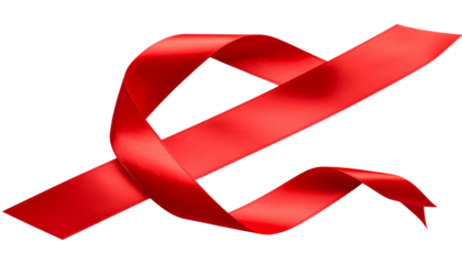 Isolated Red Ribbon Decorative Element in Celebration and Gift Design