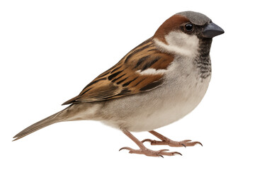 House sparrow standing on transparent background