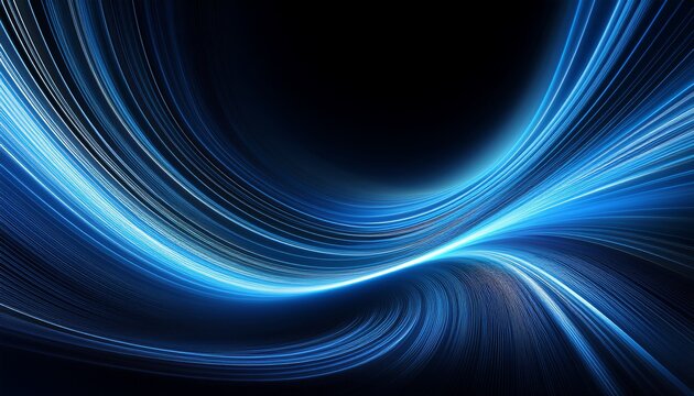 blur glowing lines neon abstract background futuristic radiance defocused luminous navy blue color curve streak light flare motion on dark black - Powered by Adobe