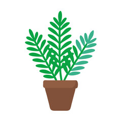 Fototapeta premium Vibrant potted plant illustration with simple flat design against a black background
