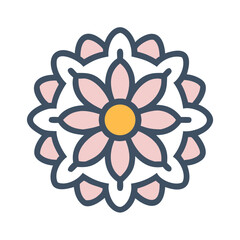 Abstract floral pattern design with rounded shapes on a black background