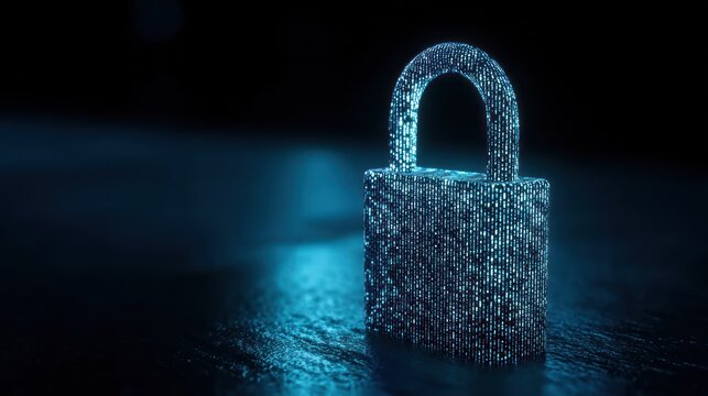 Digital lock binary code graphic