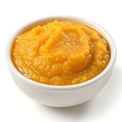 Orange puree in white bowl ginger paste food image