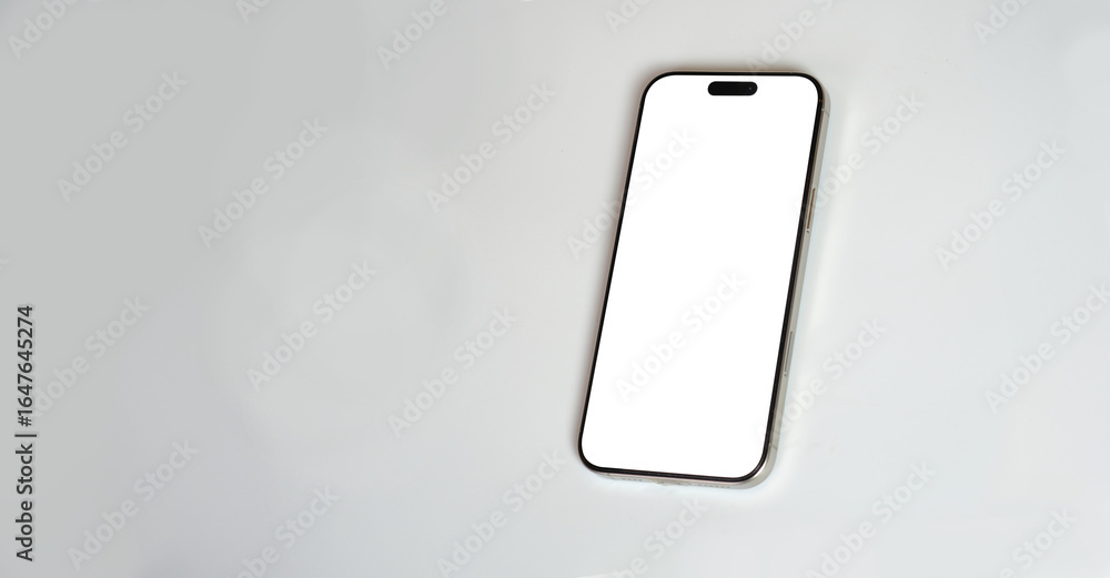 Poster smartphone transparent png image, blank template for mockup , device front view shadow mobile phone 