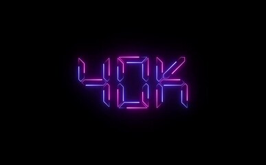A bright neon “40K” text icon flashes and pulses rhythmically, glowing with electric hues. The animated loop creates an energetic, celebratory vibe for the milestone achievement.
