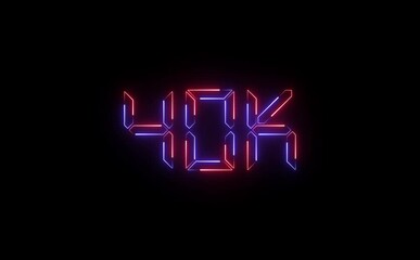 A bright neon “40K” text icon flashes and pulses rhythmically, glowing with electric hues. The animated loop creates an energetic, celebratory vibe for the milestone achievement.
