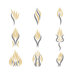 flame fire symbol on white background. flame fire logo element. flame fire logo vector illustration.