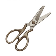 Vintage Metal Scissors on White Background