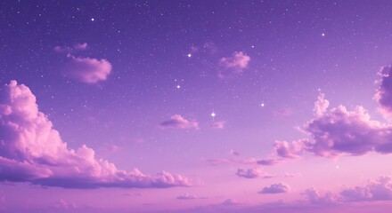 Dreamy pink clouds at twilight