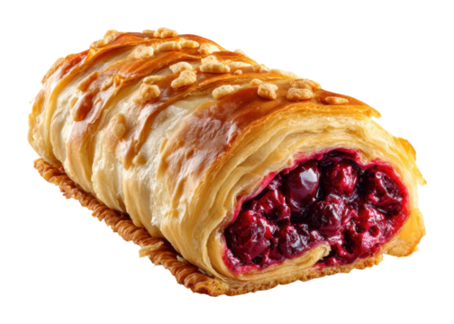 Baking cherry strudel recipe kitchen food home isolated on transparent background