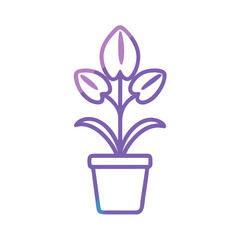Stylized indoor plant in decorative pot against a black background illustration
