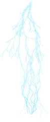 Thunder Drift volt Fade – Light Blue Lightning with Complex Branching, White Background, Atmospheric Electric Discharge, Natural Energy Flow Illustration