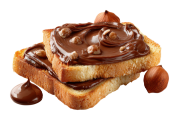 Delicious chocolate spread toast kitchen food cozy isolated on transparent background