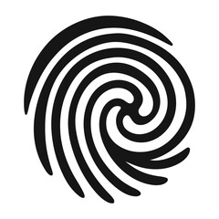 Silhouette Vector of Human Thumbprint Swirl Pattern Artistic on White Background