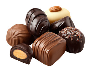 Fototapeta premium Delicious chocolate assortment gourmet store food indulgence isolated on transparent background