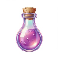Iridescent Purple Potion Bottle with Sparkles
