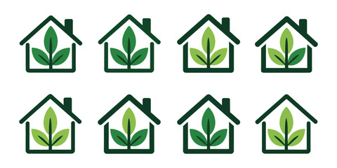 Obraz premium Smart Home and Property Icon Bundle Design. Set for Real Estate Business house icon on white background.