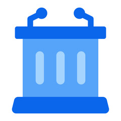 Podium With Two Microphones