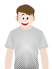 Tennis player in grey shirt. vector	
