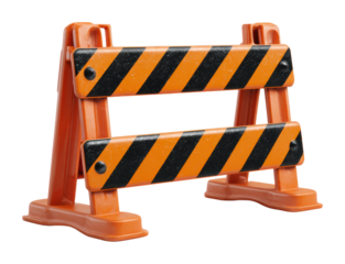 Construction safety barrier display urban area object safety awareness isolated on transparent background