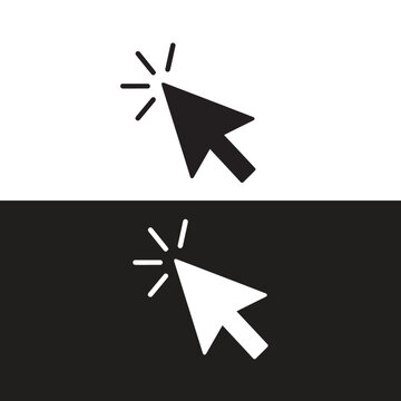 Click Cursor Icon Set &ndash; Minimalist Pointer Symbols with Click Effect for UI, UX, and Web Interaction Design