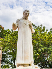 St. Francis Xavier statue in front of St. Paul's Church, Malacca Malaysia. In the spring of 1545 Xavier started for Portuguese Malacca. He laboured there for the last months of that year.