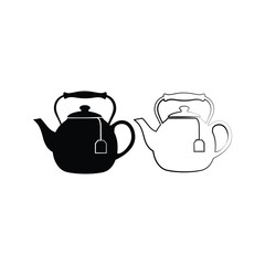 Obraz premium Teapot Icon Black and White Silhouette Clipart for Websites and Designs