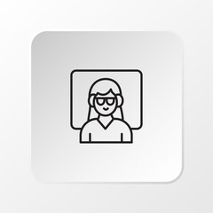 Fototapeta premium Live Class Icon, Online Student Chat Interface Vector