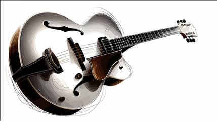 Elegant acoustic guitar illustration for music lovers