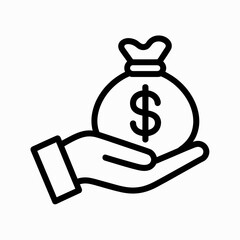 hand holding a dollar sign