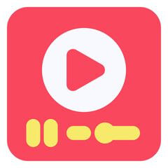 Fototapeta premium Media Player Icon with Controls
