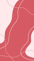 Abstract Pink Red Minimalist Wavy Line Background