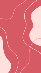 Abstract Pink Red Minimalist Wavy Line Background