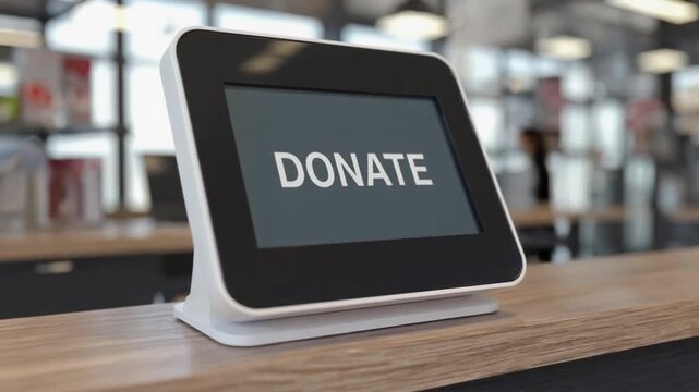 Donation on a dataphone.