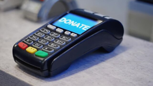 Donation on a dataphone.