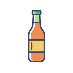 Cartoon illustration of a refreshing bottled beverage with a vibrant aesthetic