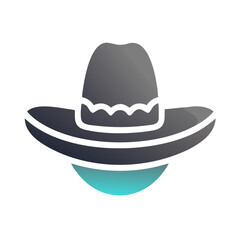 Stylized sombrero illustration with a modern, gradient color scheme design