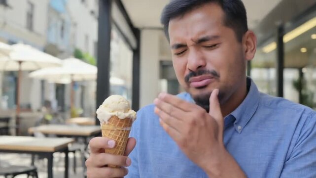 Tooth sensitivity when eating ice cream and cold foods.