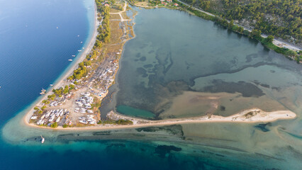 Aerial view, Livari beach Halkidiki, Greece