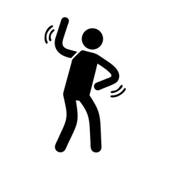 Silhouette of a dancing person expressing joy and movement with visible waves