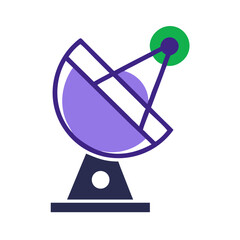 Modern Illustration of a Satellite Dish for Communication and Exploration in Space