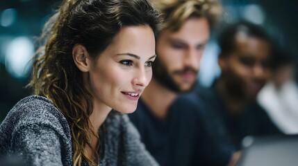 A group of professionals learning online together in a shared virtual space