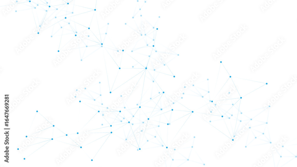 Poster blue white abstract polygon connection mesh digital technology futuristic communication high tech co